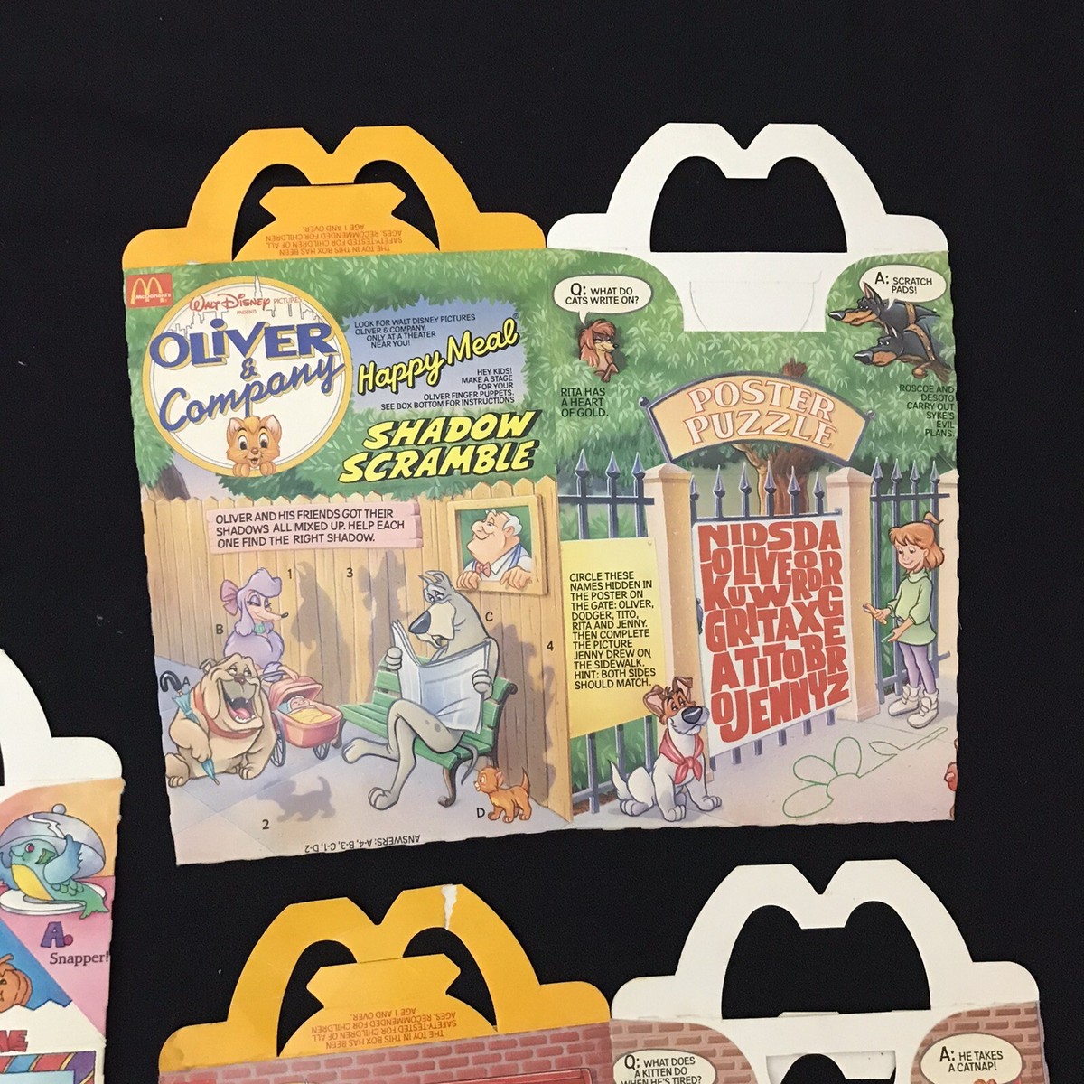13 VTG 1988 McDonalds Happy Meal Boxes Peanuts Disney Oliver