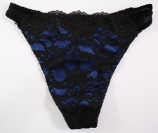1 VTG Victoria's Secret 90s Silky Lace High Cut Thong Panties SMALL