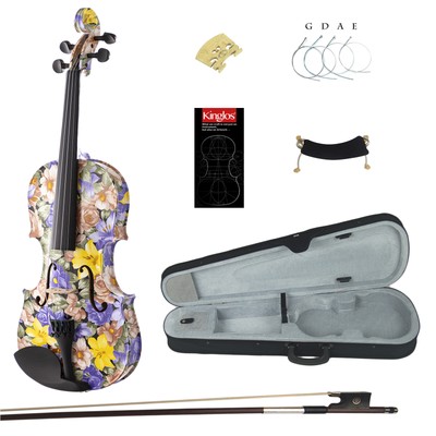 Kinglos 4/4 Full Size Cold-Rock Colored Ebony Fitted Solid Wood Violin Kit