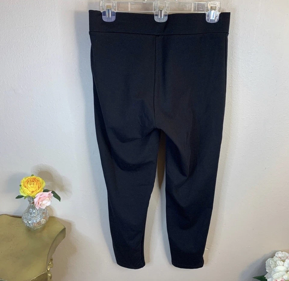 Small Marc New York Moto Black Leggings Opaque 4 6 Stretch Gold Logo Accent - Image 3 of 4