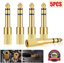 6.3mm 1/4" Male plug to 3.5mm 1/8" Female Jack Stereo Audio Headphone Adapter 5x