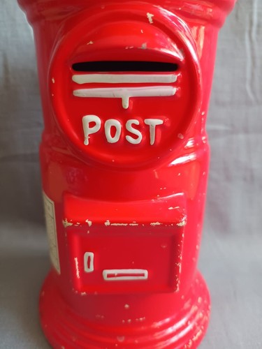 VTG Large Old Japan Post Office Box Piggy Bank 11 Inch Japanese Ceramic - Picture 2 of 11