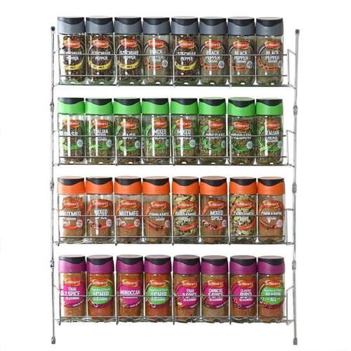3/4/5/6 Tier Spice Herb Jar Rack Holder for Kitchen Door Wall Cupboard Storage - Picture 19 of 33