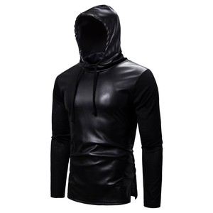 leather pullover hoodie