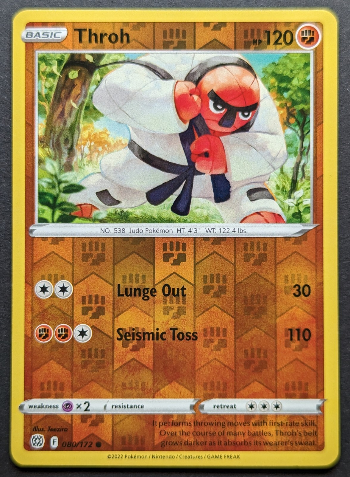 Throh 2022 Brilliant Stars Reverse Holo Pokemon Card 080/172 (NM)