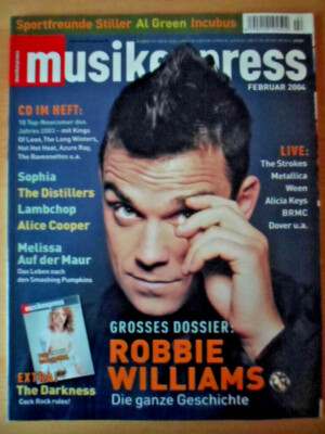 MUSIKEXPRESS 2-2004 ** Robbie Williams The Darkness-Beilage Incubus Alice Cooper