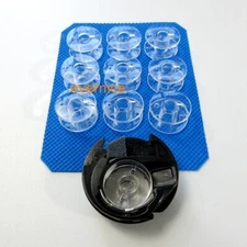 Bobbin Case 68002498 & 10 Bobbins for Singer EM100, EM200 Quantum Stylist Superb