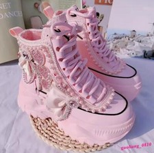 Platform Ankle Boots Women Pink Wedge Inside ...