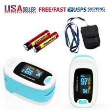 US Fingertip Pulse Oximeter Blood Oxygen SpO2 Monitor,PR,rope,FDA CE,blue,US