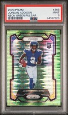 2023 Panini Prizm Rookies Neon Green Pulsar Prizm #368 Jordan Addison RC PSA 9!!