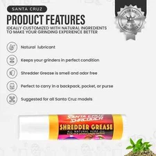 Santa Cruz Shredder Grinder Grease Tube All Natural keeps grinder turning smooth