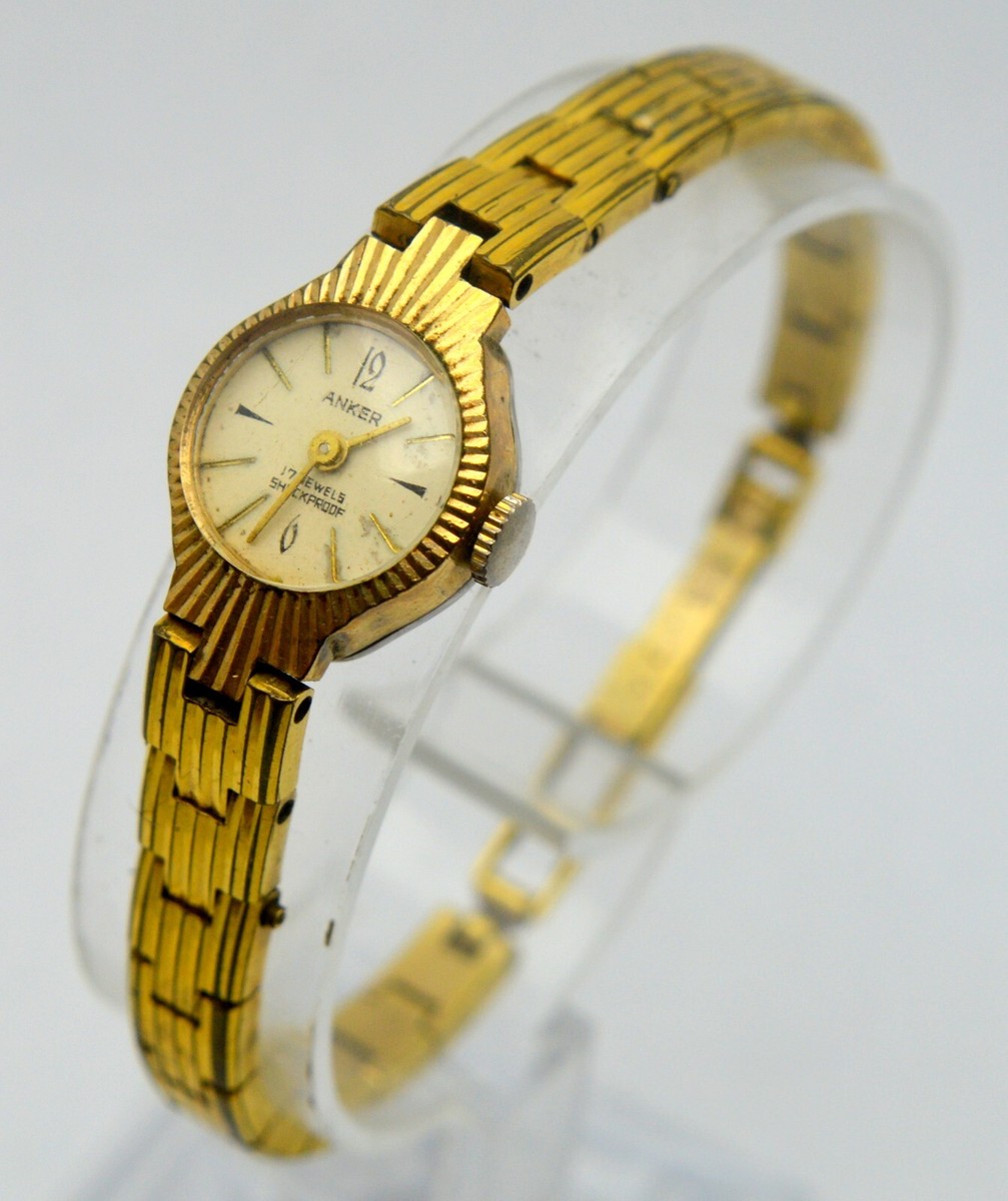 VINTAGE ANKER 17 JEWELS SHOCKPROOF LADIES MECHANICAL WATCH | eBay