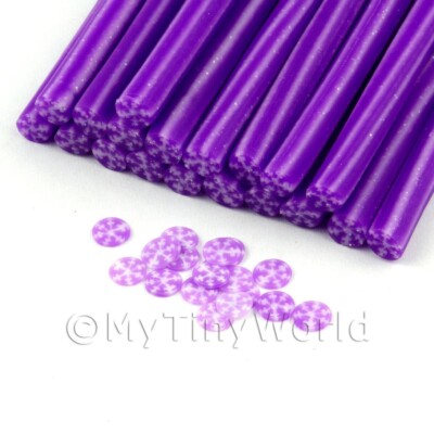 2 x Handgemachte Lila Weihnachts-Schneeflocke Nail Art Cane