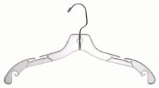 Plastic Dress Hangers 100 Clear Clothing Shirt Clothes 17" Swivel Hook Notched
