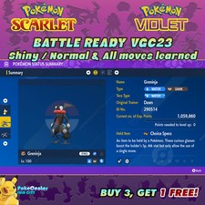 GRENINJA   POKEMON SCARLET VIOLET   SHINY/NORMAL   6IV BATTLE READY VGC 23  