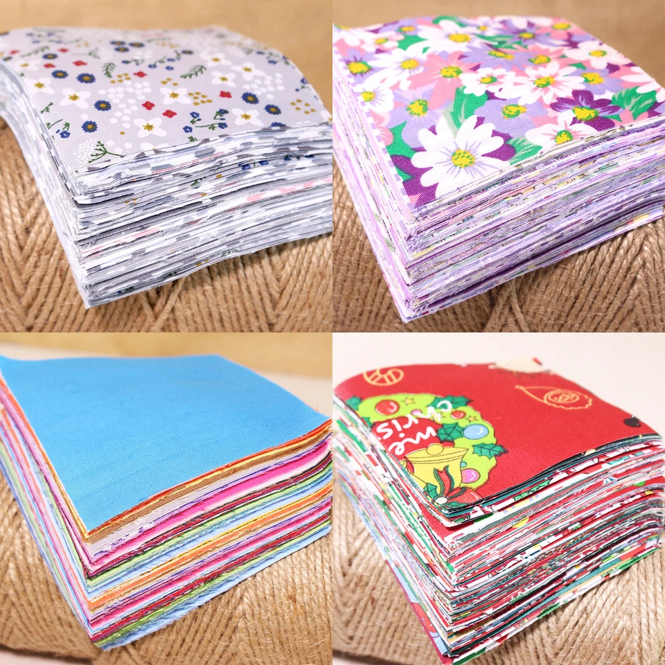 Тканевые подвески с цветочным принтом 100 шт квадраты 4 дюйма комплекты ткани для лоскутного одеяла - Изображение 2 из 4