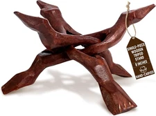 Alternative Imagination Wooden Tripod Display Stand – 8-Inch Hand Carved Holde