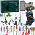 Fishing Advent Calendar 2025/24-Day Fishing Tackle/Lures/Tools/Tackle Box & More