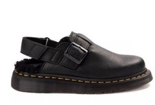 Dr Martens Jorge II Black Faux Fur Sling Back Mules Shoes Womens 8 men 7