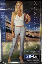 Sexy 2001 ZIMA JILL ARRINGTON FOOTBALL Vintage Beer Poster 24” X 15”