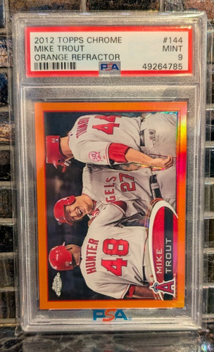 2012 Topps Chrome #144 Mike Trout Orange Refractor PSA 9 Mint
