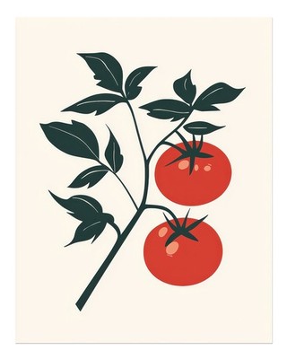 Minimalist Tomato Plant Wall Art Poster for Home Decor Premium Quality