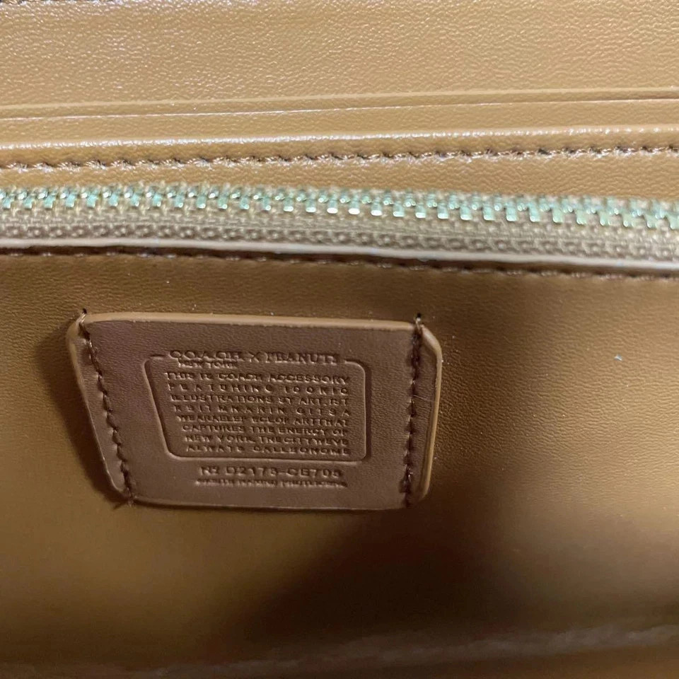 COACH x PEANUTS Long Zip around Wallet Snoopy Woodstock Khaki Signature thumbnail 5