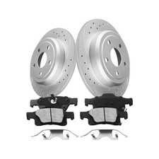 Rear Brake Pads and Rotors Kit Anti-Rust Geomet Coated 329.9mm 13in