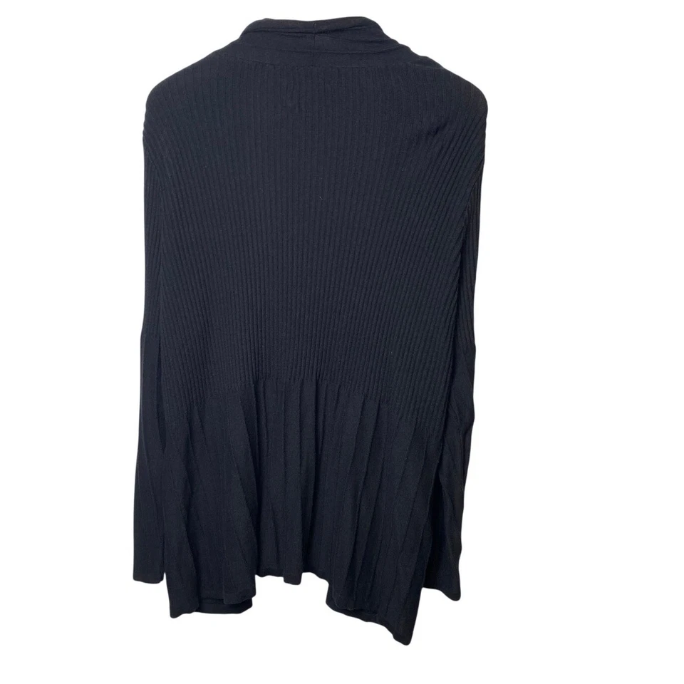 Investments II Women's Black Ribbed Long Sleeve Open Cardigan Size 1X - Image 2 of 4