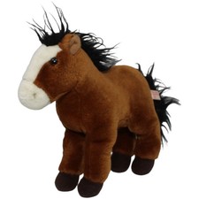 Teddy-Hermann Braunes Pferd mit schwarzer Mähne, stehend Kuscheltier 25cm Gebrau