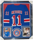Mark Messier HOF Signed New York Rangers 34x42 Framed Hockey Jersey AUTO JSA