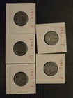 Lot Of 5, 35% Silver, Jefferson Wartime Nickels, 1942 - 1945 — photo 2