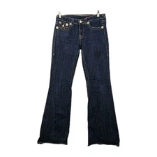 Vigoss Jeans Women's Size 7 Blue Dark Wash Bootcut Flare Embroidered Pockets Y2K