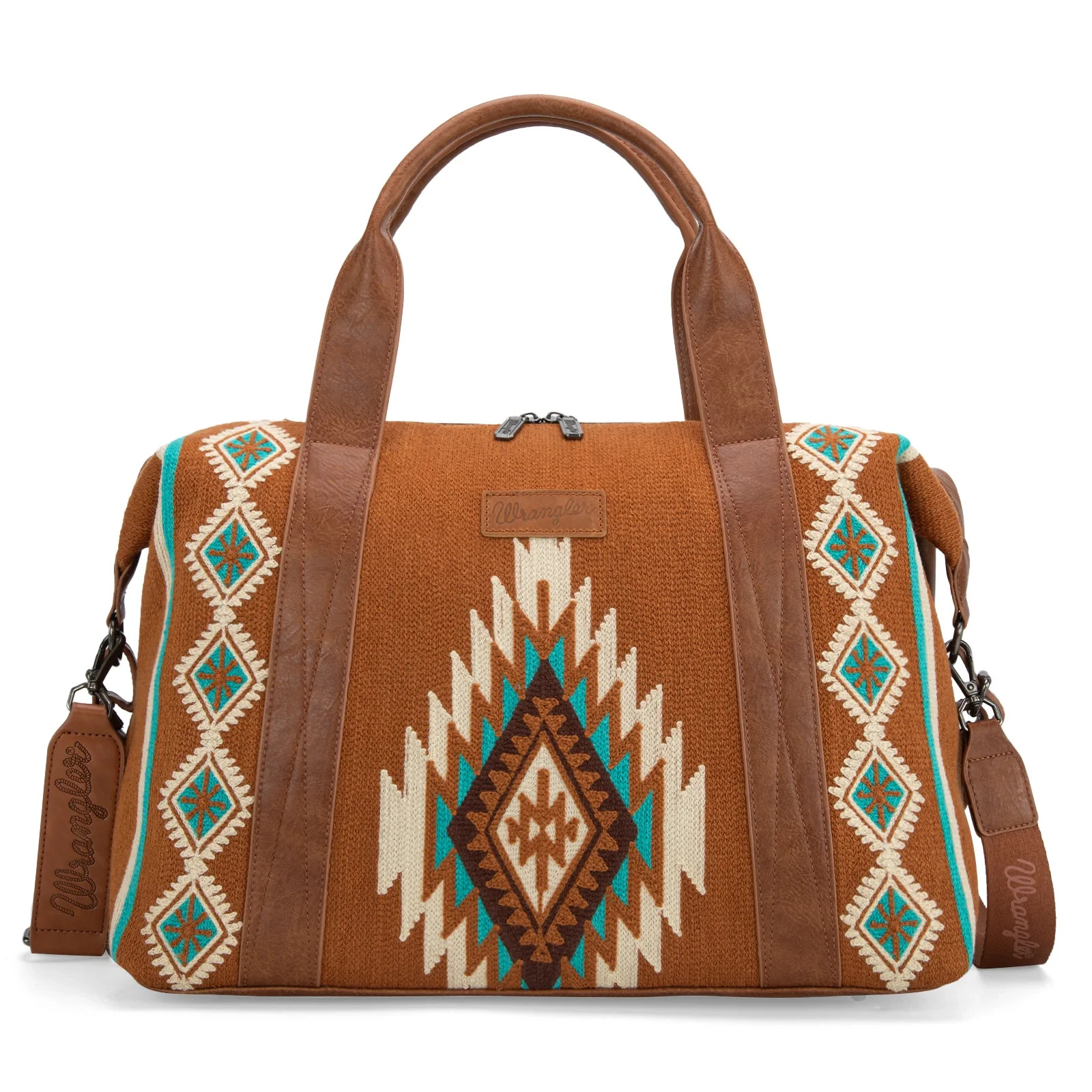 Montana West Wrangler Travel Duffle Bag Southwest Aztec Brown Weekender thumbnail 2