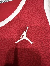 Jordan Mens Red XXL Elephant Print Tank Top Basketball Jordan 3 Dry Cleaned