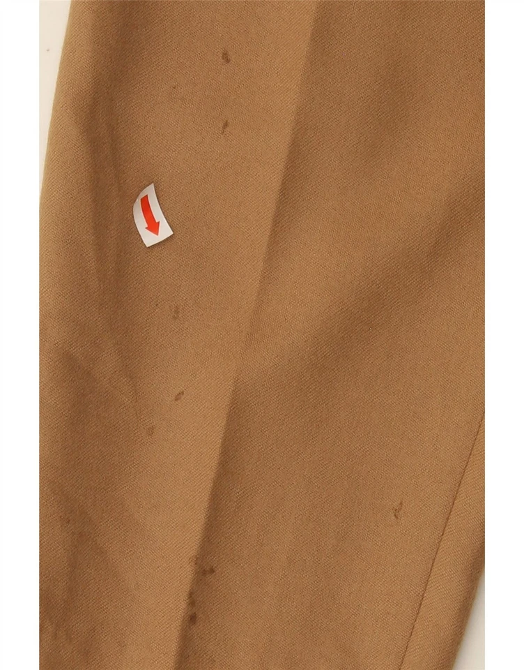 Pantalones informales SISLEY para mujer calce relajado W24 L24 marrón lana virgen BE02 Foto 3 de 4