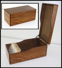 Antique Quarter Sawn Oak Hinged Library Index Recipe Card Catalog File Box