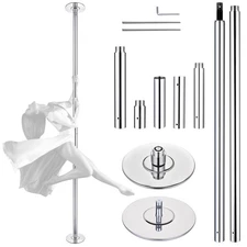 10 FT Spinning Static Dancing Pole Kit with Extensions Fitness Dance Exercise