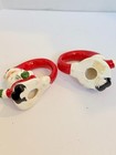 2 Vintage Christmas Ron Gordon Ceramic Santa Claus Napkin Rings — photo 2