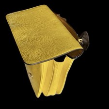 Marni Borsa Soffietto 3 Scomparti Mano Spalla Tracolla In Pelle  Vernice Gialla