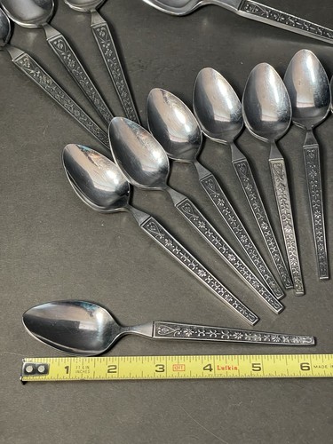 Vintage MCM Riviera Stainless Japan Flatware Daisy Cordova Spoon Lot 15 Pieces - Picture 8 of 15