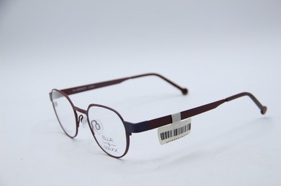 NEW ELLA & MAXX 701205 COL. 70 RED BLUE GUNMET AUTHENTIC FRAME EYEGLASSES 45-20