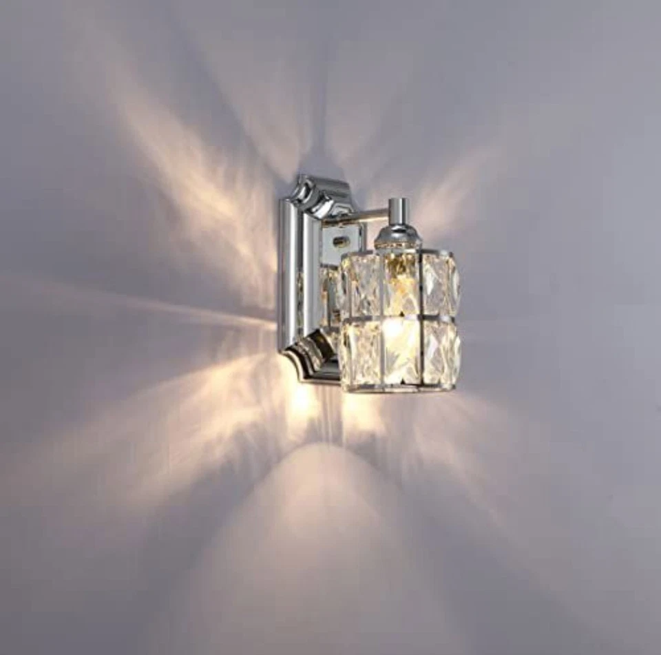 Pack de 2 1 Aplique de Pared Luz Cristal Iluminación con Acabado Cromo Foto 4 de 4