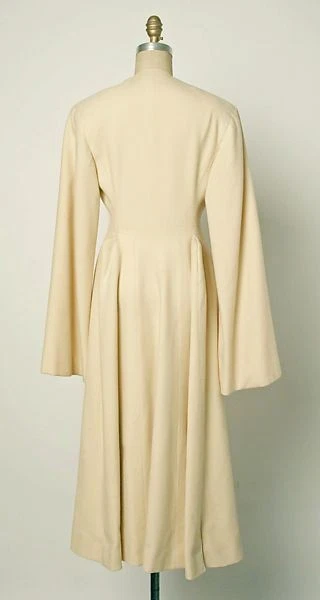 OFF WHITE Cappotto lana cosacco XVIII secolo bianco sporco abito tradizionale americano