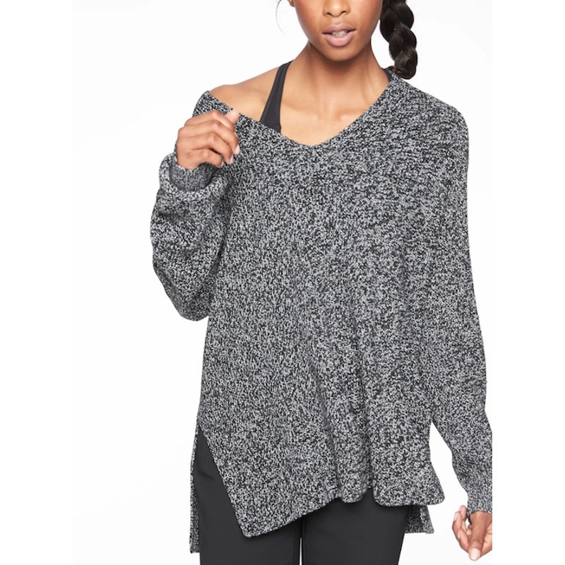 Athleta Oversized Switchback Pullover Grey Sweate… - image 1