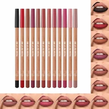 12 pcs Lip Liner different colour, creamy, easy to blend & safe to use Pudaier