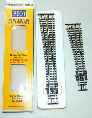 PECO N SCALE LEFT HAND LARGE & MEDIUM RADIUS (L73/P4)