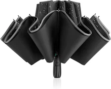 54 Inch Large Double Layer Inverted Umbrella, 12 Ribs Compact Windproof Automati