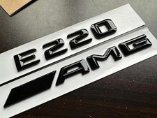 Gloss black E220 AMG rear boot badge NEW FONT