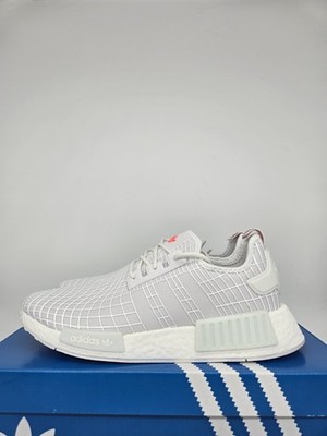 Adidas Men's NMD_R1 GX9531 Cloud White Solar Red Shoes Size 10.5